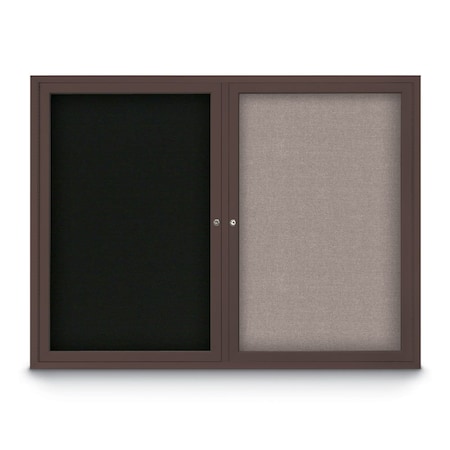 United Visual Products Corkboard, 24"x36", Black/Bronze UV402PLUS-BRONZE-BLACK